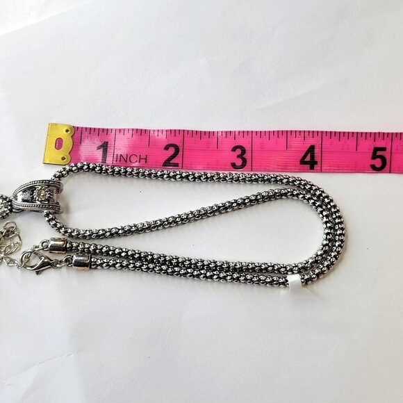 Cross Pendant Necklace with Rhinestones - Picture 5 of 14